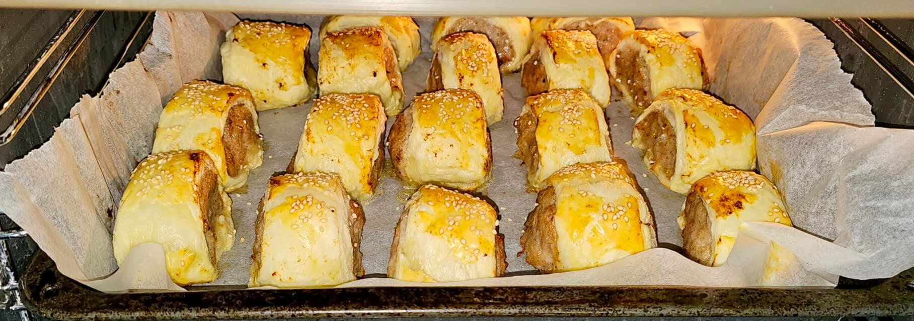 Sausage Rolls being baked